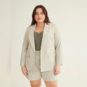 New With Tag‎ Penningtons Size 28 Striped Linen Blend Blazer